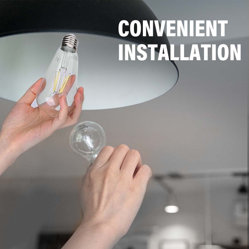 Λαμπτήρας LED FILAMENT ST64 E27/4W/230V 6500K - Aigostar