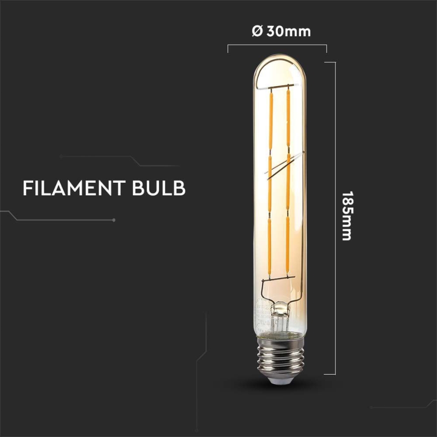 Λαμπτήρας LED FILAMENT T30 E27/6W/230V 2200K