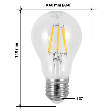 Λαμπτήρας LED FILAMENT VINTAGE A60 E27/7W/230V 2700K