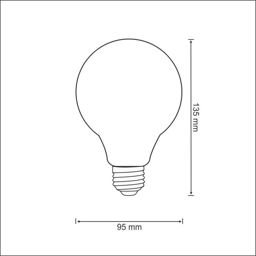 Λαμπτήρας LED FILAMENT VINTAGE G95 E27/4W/230V 2000K