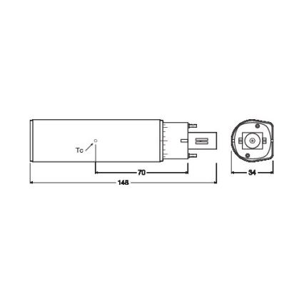 Λαμπτήρας LED G24D-1/6W/230V 3000K - Osram