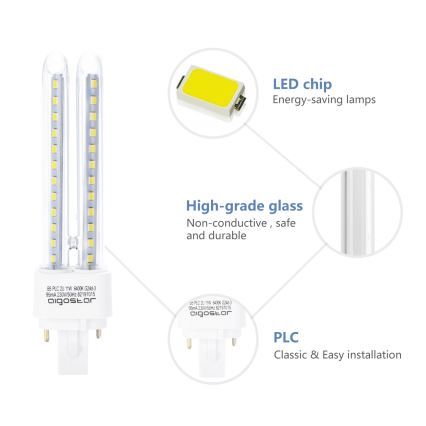 Λαμπτήρας LED G24D-3/11W/230V 6500K - Aigostar