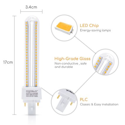 Λαμπτήρας LED G24D-3/15W/230V 3000K - Aigostar