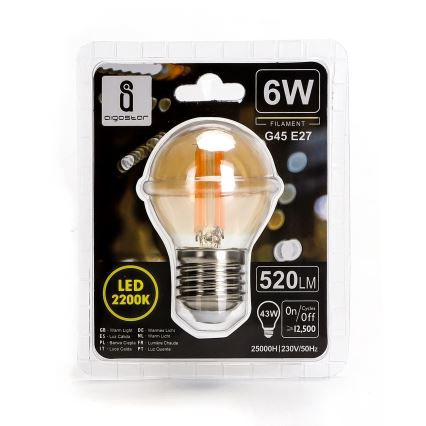 Λαμπτήρας LED G45 E27/6W/230V 2200K - Aigostar