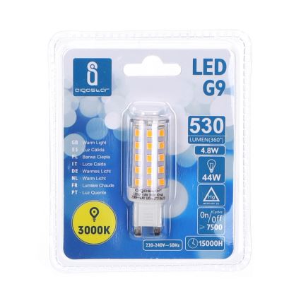 Λαμπτήρας LED G9/4,8W/230V 3000K - Aigostar