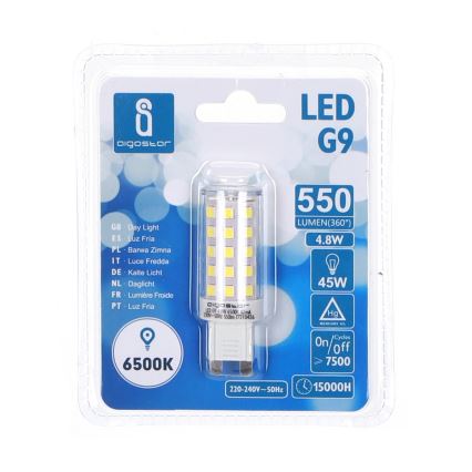 Λαμπτήρας LED G9/4,8W/230V 6500K - Aigostar