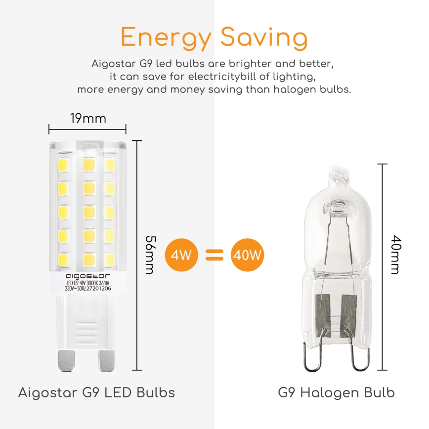 Λαμπτήρας LED G9/4W/230V 3000K - Aigostar
