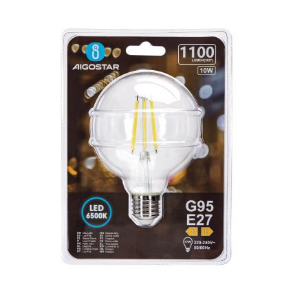 Λαμπτήρας LED G95 E27/10W/230V 6500K - Aigostar