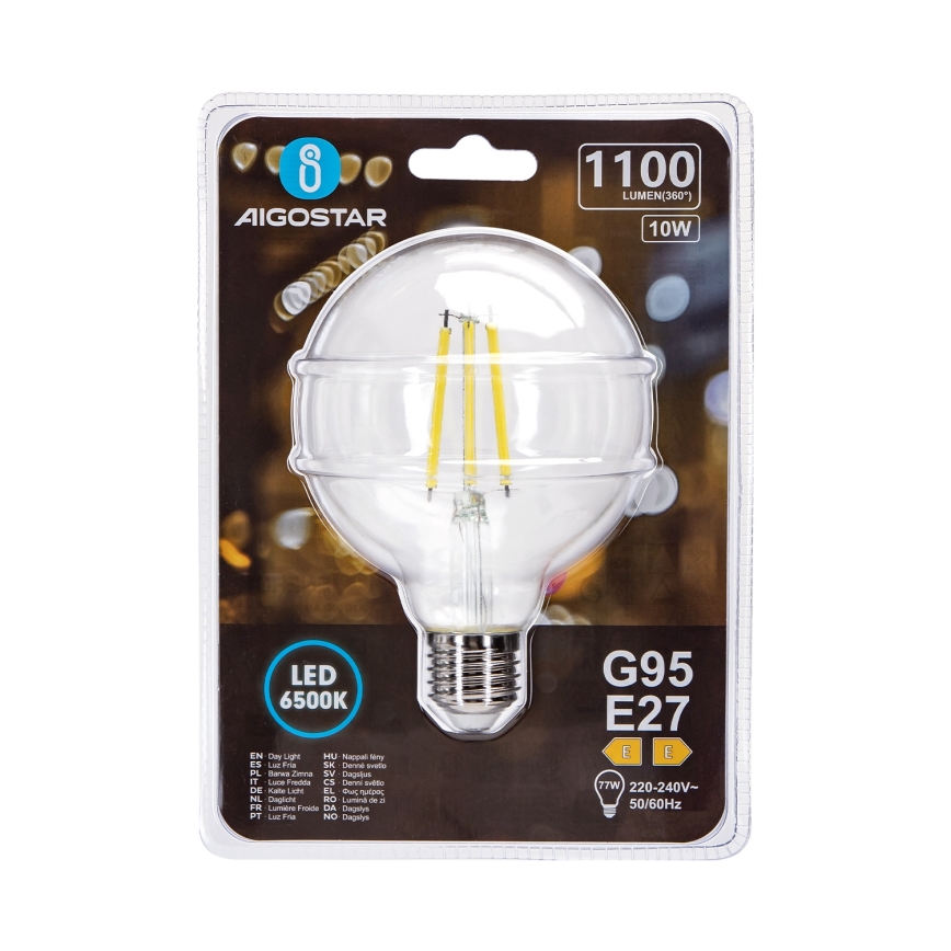 Λαμπτήρας LED G95 E27/10W/230V 6500K - Aigostar