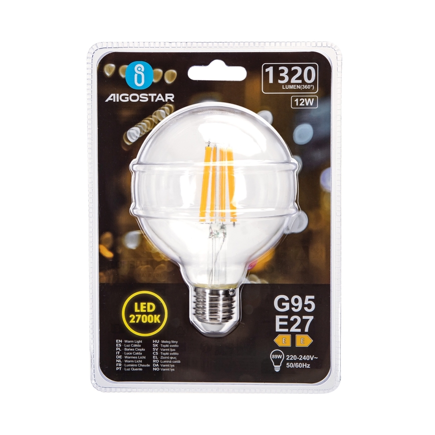 Λαμπτήρας LED G95 E27/12W/230V 2700K - Aigostar