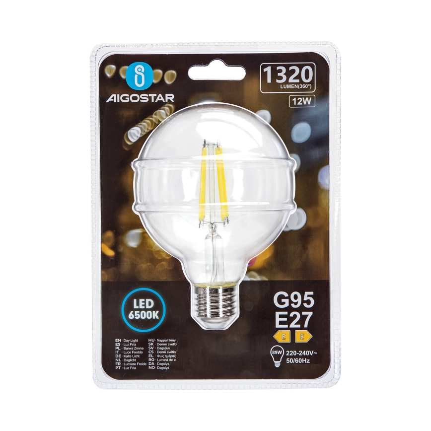 Λαμπτήρας LED G95 E27/12W/230V 6500K - Aigostar