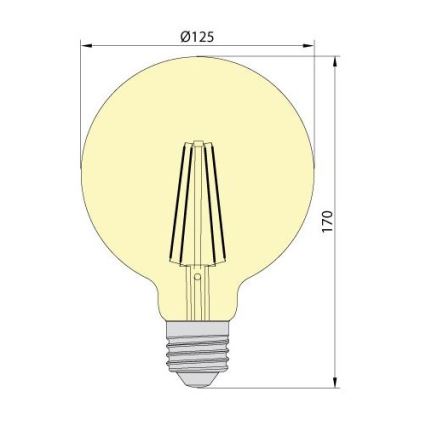 Λαμπτήρας LED LEDSTAR AMBER G125 E27/8W/230V 2200K