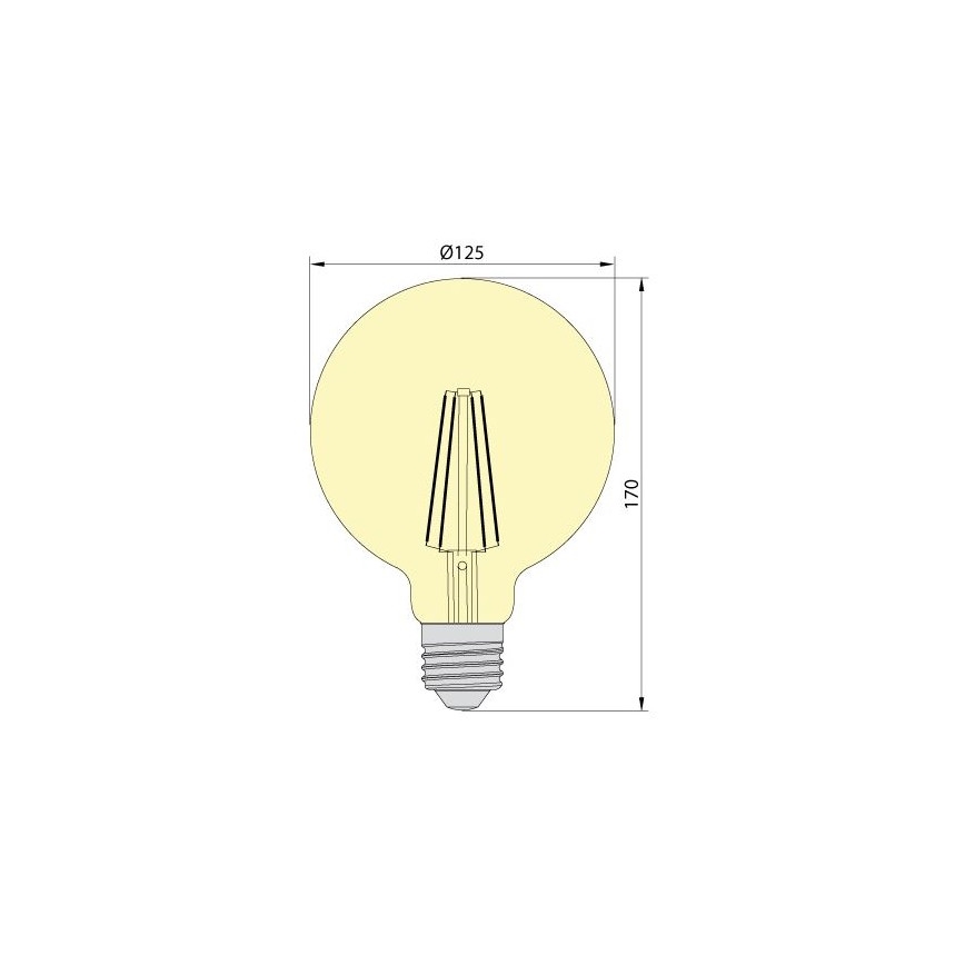 Λαμπτήρας LED LEDSTAR AMBER G125 E27/8W/230V 2200K