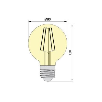 Λαμπτήρας LED LEDSTAR AMBER G80 E27/8W/230V 2200K