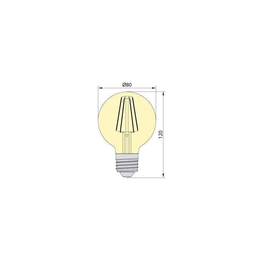 Λαμπτήρας LED LEDSTAR AMBER G80 E27/8W/230V 2200K