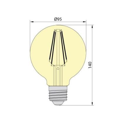 Λαμπτήρας LED LEDSTAR AMBER G95 E27/8W/230V 2200K