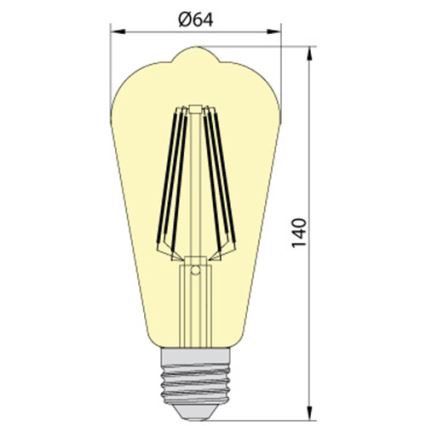 Λαμπτήρας LED LEDSTAR AMBER ST64 E27/10W/230V 2200K