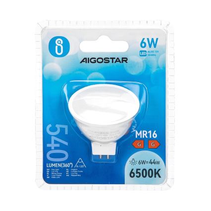 Λαμπτήρας LED MR16 GU5,3/6W/12V 6500K - Aigostar