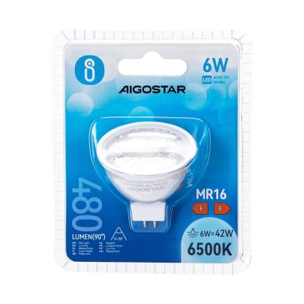 Λαμπτήρας LED MR16 GU5,3/6W/12V 6500K - Aigostar