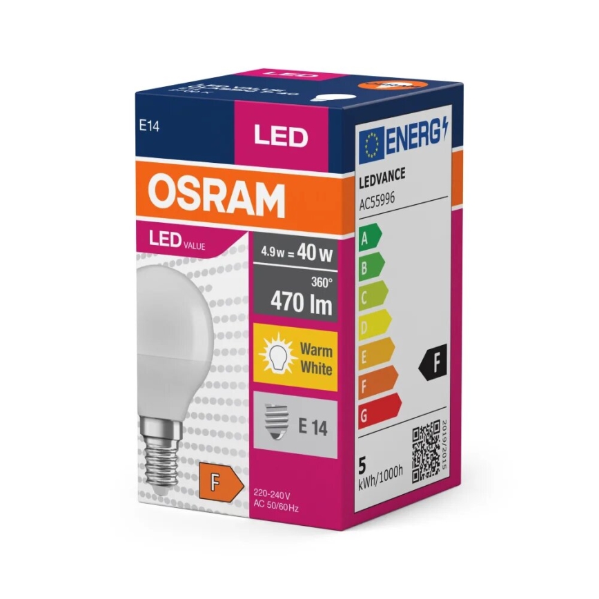 Λαμπτήρας LED P40 E14/4,9W/230V 2700K - Osram
