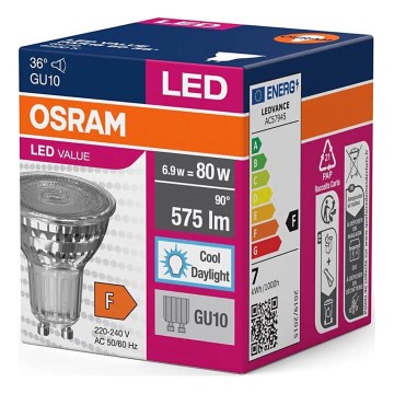 Λαμπτήρας LED PAR16 GU10/6,9W/230V 6500K - Osram