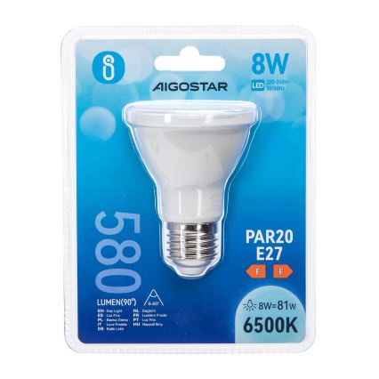 Λαμπτήρας LED PAR20 E27/8W/230V 6500K - Aigostar
