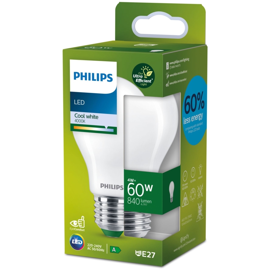 Λαμπτήρας LED Philips A60 E27/4W/230V 4000K