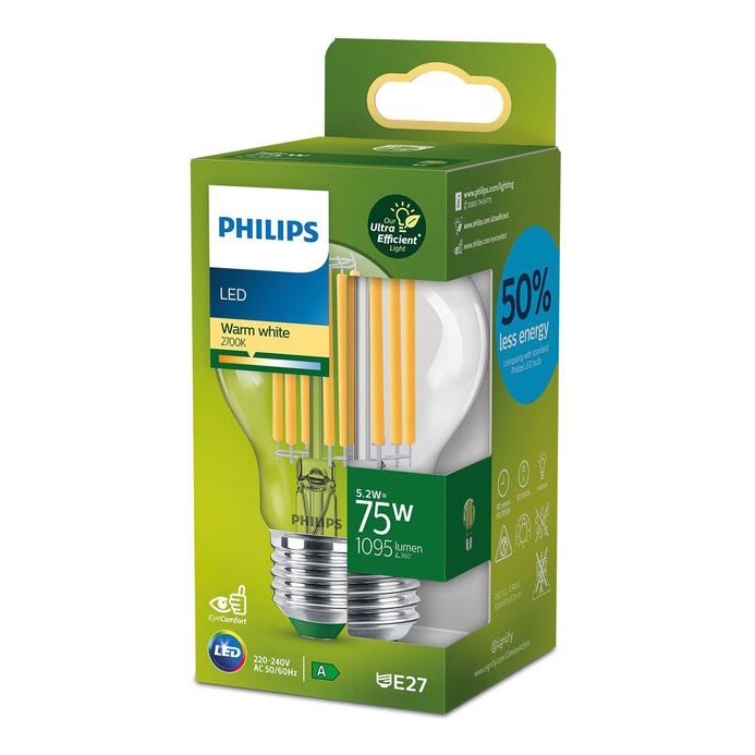 Λαμπτήρας LED Philips A60 E27/5,2W/230V 2700K