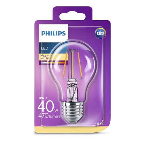 Λαμπτήρας LED Philips E27/4W/230V 2700K