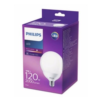 Λαμπτήρας LED Philips G120 E27/18W/230V 2700K
