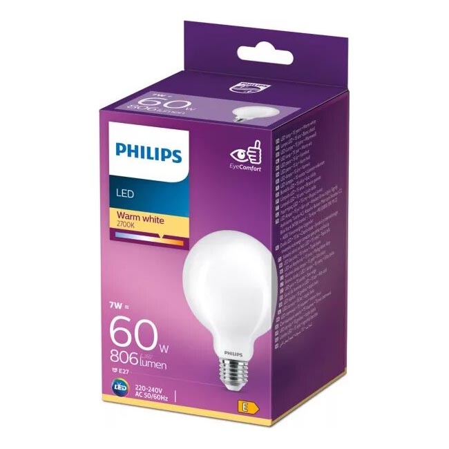 Λαμπτήρας LED Philips G93 E27/7W/230V 2700K