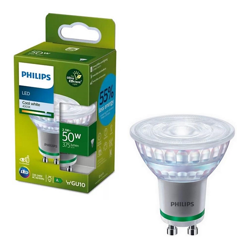 Λαμπτήρας LED Philips PAR16 GU10/2,1W/230V 4000K