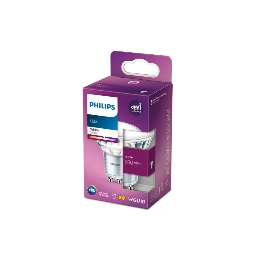 Λαμπτήρας LED Philips PAR16 GU10/4,9W/230V 3000K