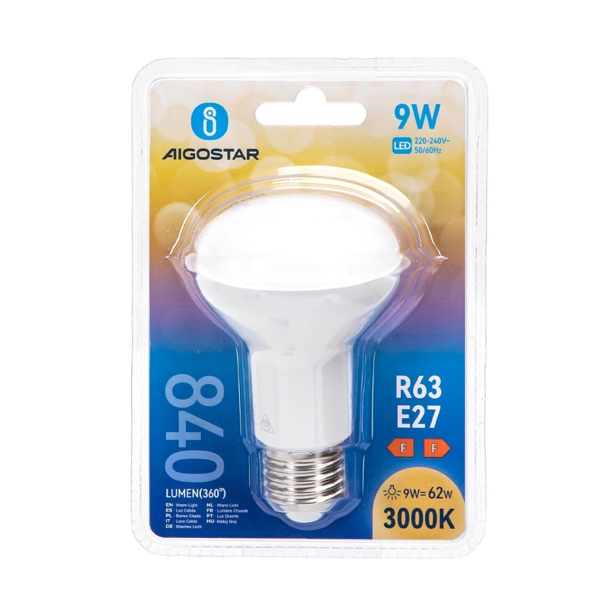 Λαμπτήρας LED R63 E27/9W/230V 3000K - Aigostar