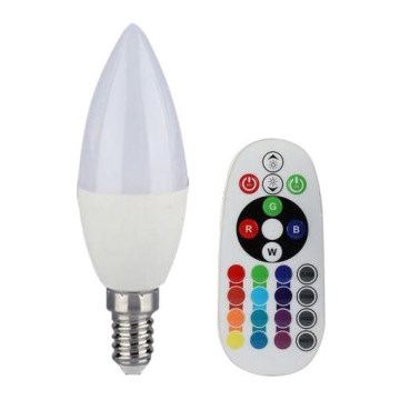 Λαμπτήρας LED RGB Dimmable E14/3,5W/230V 6400K + RC