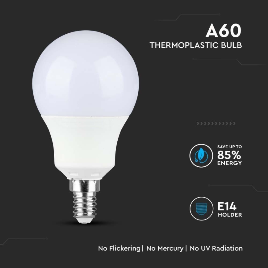 Λαμπτήρας LED SAMSUNG CHIP A60 E14/8,5W/230V 4000K