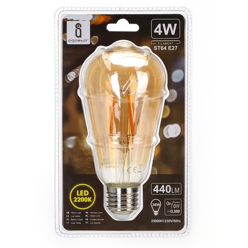 Λαμπτήρας LED ST64 E27/4W/230V 2200K - Aigostar