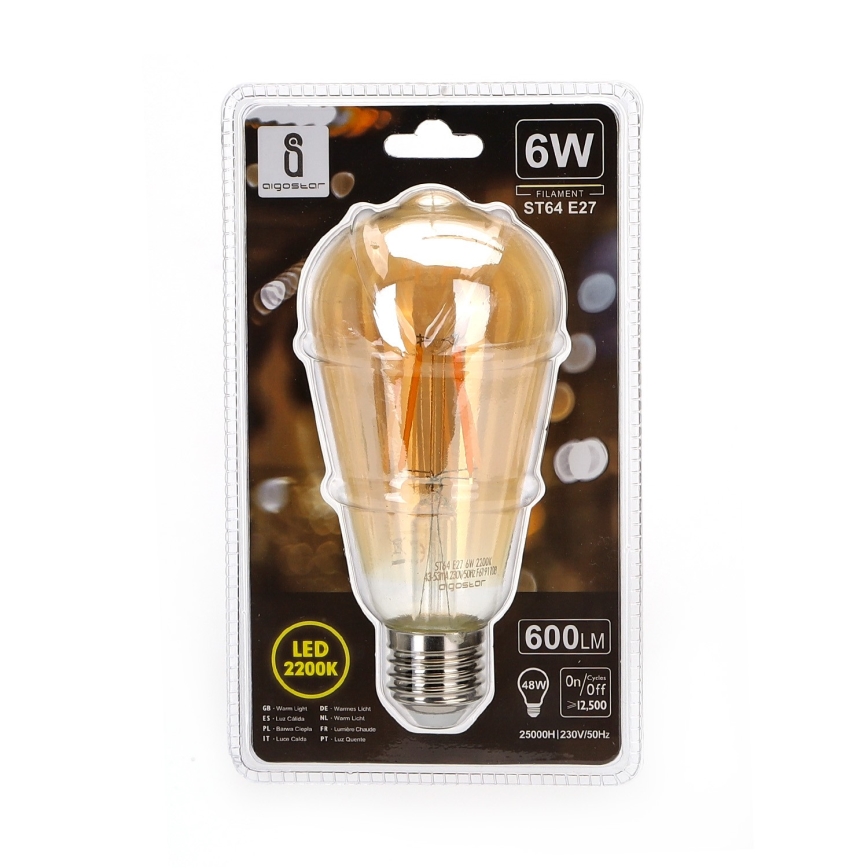 Λαμπτήρας LED ST64 E27/6W/230V 2200K - Aigostar