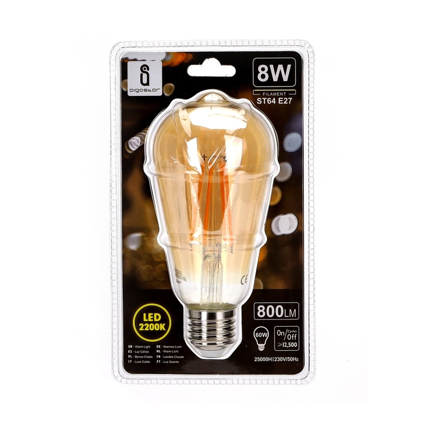 Λαμπτήρας LED ST64 E27/8W/230V 2200K - Aigostar
