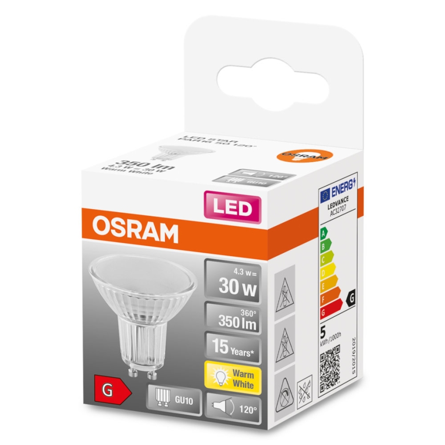 Λαμπτήρας LED STAR PAR16 GU10/4,3W/230V 2700K 120° - Osram