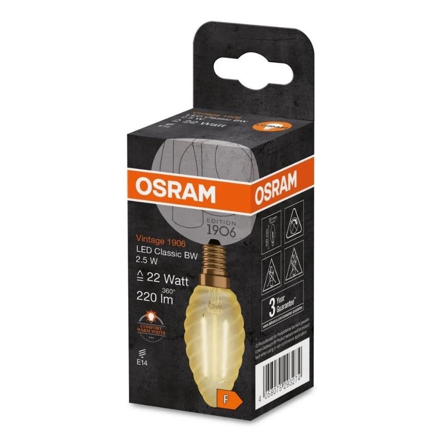Λαμπτήρας LED VINTAGE E14/2,5W/230V 2400K - Osram