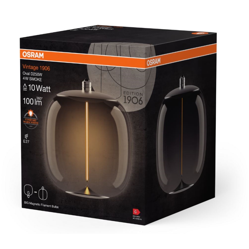 Λαμπτήρας LED VINTAGE FILAMENT E27/4W/230V 2700K φιμέ - Osram