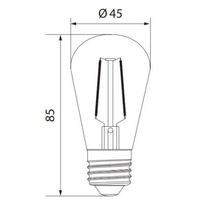 Λαμπτήρας LED VINTAGE ST45 E27/2W/230V 3000K -  Brilagi
