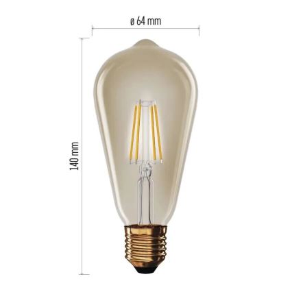Λαμπτήρας LED VINTAGE ST64 E27/4,5W/230V 2200K