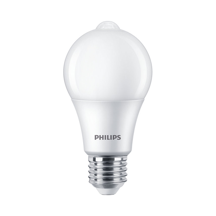 Λαμπτήρας LED με αισθητήρα Philips A60 E27/8W/230V 2700K