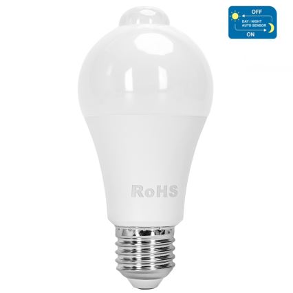 Λαμπτήρας LED με αισθητήρα κίνησης και λυκόφωτος A60 E27/12W/230V 3000K - Aigostar