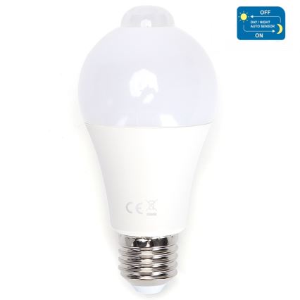 Λαμπτήρας LED με αισθητήρα κίνησης και λυκόφωτος A60 E27/12W/230V 6500K - Aigostar