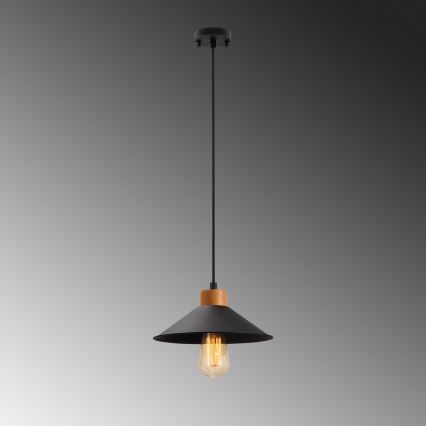 Λαμπτήρας οροφής MANAVGAT 1xE27/40W/230V μαύρος/καφέ