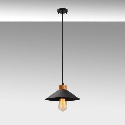 Λαμπτήρας οροφής MANAVGAT 1xE27/40W/230V μαύρος/καφέ