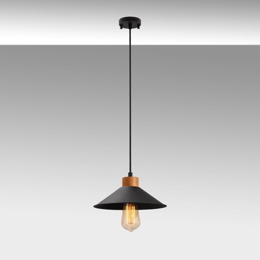 Λαμπτήρας οροφής MANAVGAT 1xE27/40W/230V μαύρος/καφέ